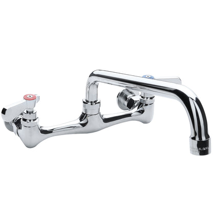 Wall Mount Commercial Faucet with 12" x 5 11/16" Swing Spout and 8" Centers, NSF Faucet, Wall / Splash Mount Empura