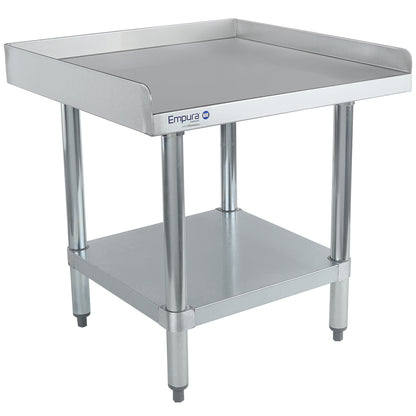24" x 24" 16 Gauge Stainless Steel Equipment Stand with Galvanized Undershelf, NSF Equipment Stand Empura