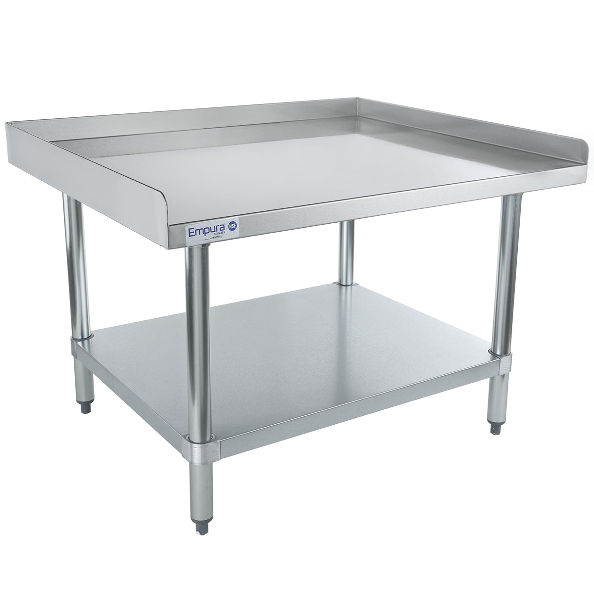 36" x 30" 16 Gauge Stainless Steel Equipment Stand with Galvanized Undershelf, NSF Equipment Stand Empura