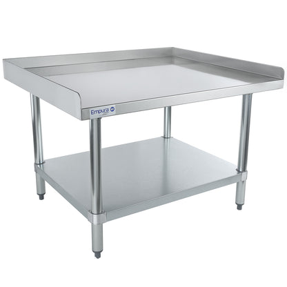 36" x 30" 16 Gauge Stainless Steel Equipment Stand with Galvanized Undershelf, NSF Equipment Stand Empura