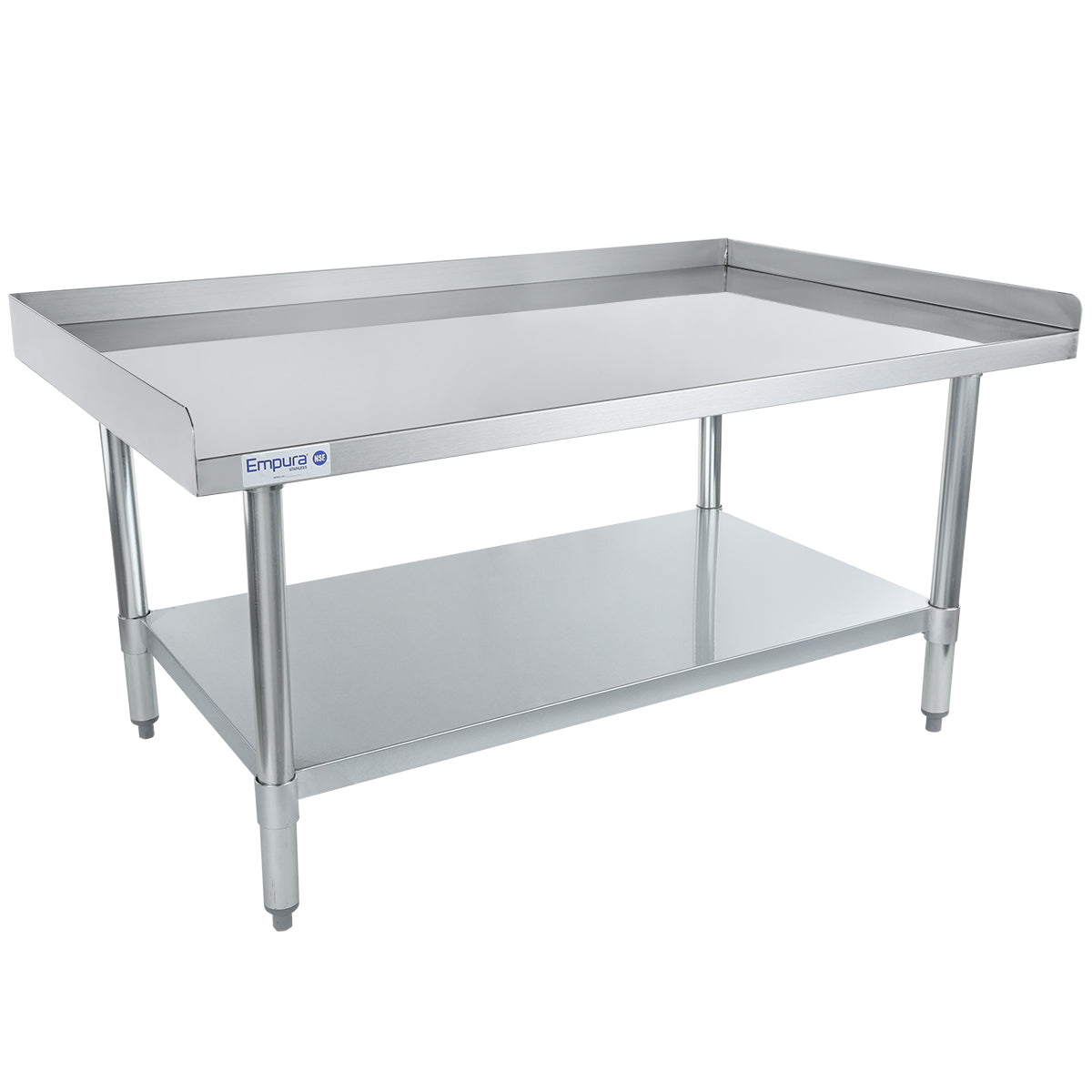 48" x 30" 18 Gauge Stainless Steel Equipment Stand with Galvanized Undershelf, NSF Equipment Stand Empura