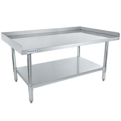 48" x 30" 18 Gauge Stainless Steel Equipment Stand with Galvanized Undershelf, NSF Equipment Stand Empura