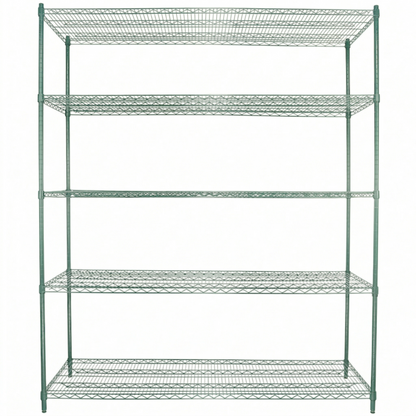 72" x 24" Epoxy 5-Shelf Commercial Wire Shelving Kit Kit with 86" Posts, NSF