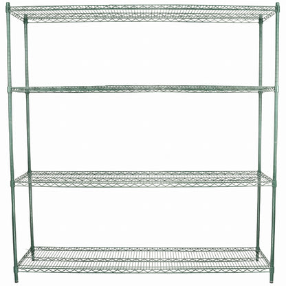 72" x 18" Epoxy 4-Shelf Commercial Wire Shelving Kit Kit with 74" Posts, NSF