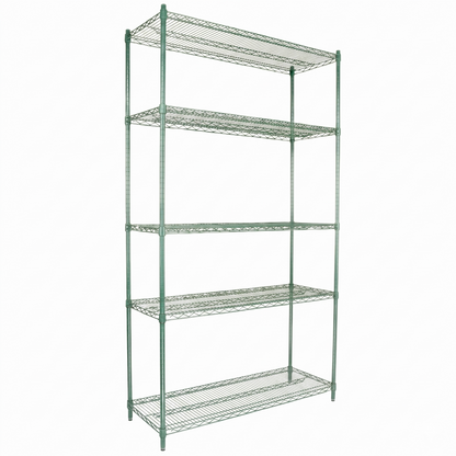 48" x 18" Epoxy 5-Shelf Commercial Wire Shelving Kit Kit with 86" Posts, NSF
