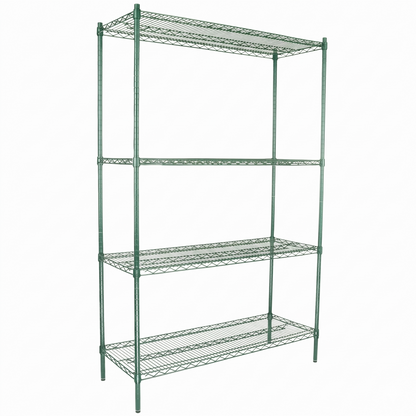 48" x 18" Epoxy 4-Shelf Commercial Wire Shelving Kit Kit with 74" Posts, NSF
