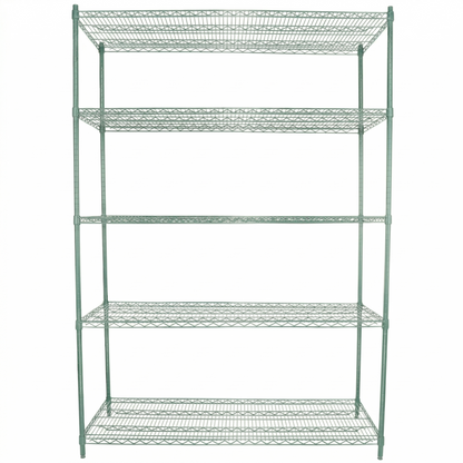 60" x 24" Epoxy 5-Shelf Commercial Wire Shelving Kit Kit with 74" Posts, NSF