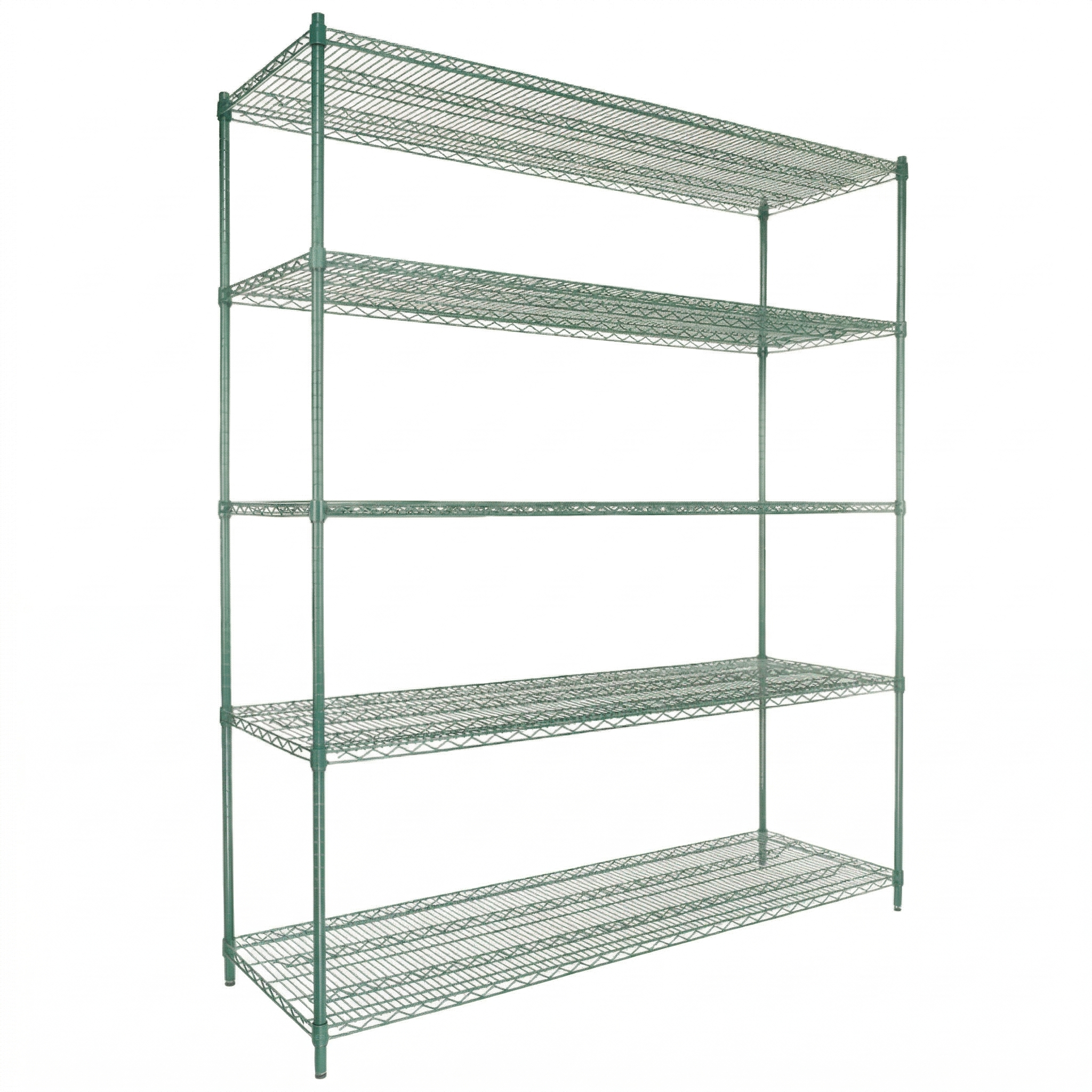 72" x 24" Epoxy 5-Shelf Commercial Wire Shelving Kit Kit with 86" Posts, NSF