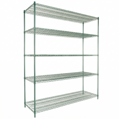72" x 24" Epoxy 5-Shelf Commercial Wire Shelving Kit Kit with 86" Posts, NSF