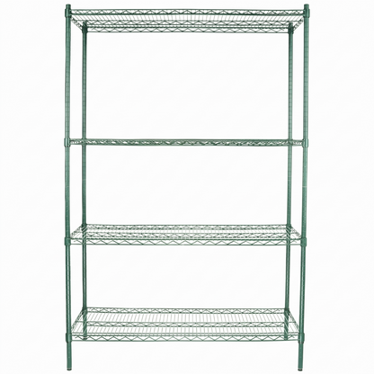 48" x 18" Epoxy 4-Shelf Commercial Wire Shelving Kit Kit with 74" Posts, NSF
