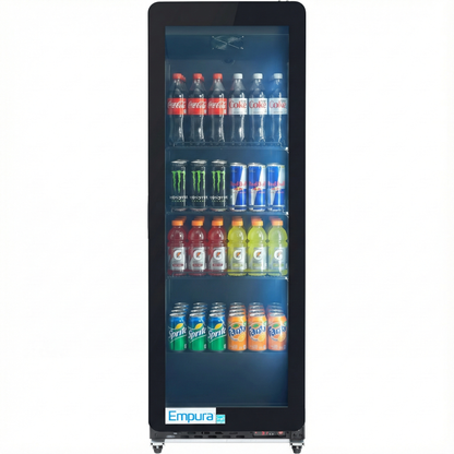 21" Black Swing Commercial Glass Door Merchandiser Refrigerator with ClearKeeper™ Glass - 7.28 cu ft ENERGY STAR®