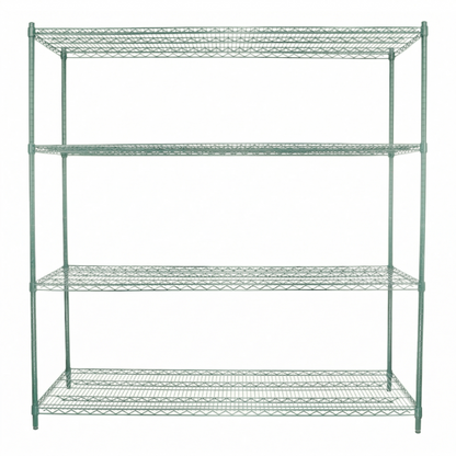 72" x 24" Epoxy 4-Shelf Commercial Wire Shelving Kit Kit with 86" Posts, NSF