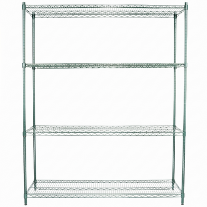 60" x 18" Epoxy 4-Shelf Commercial Wire Shelving Kit Kit with 74" Posts, NSF