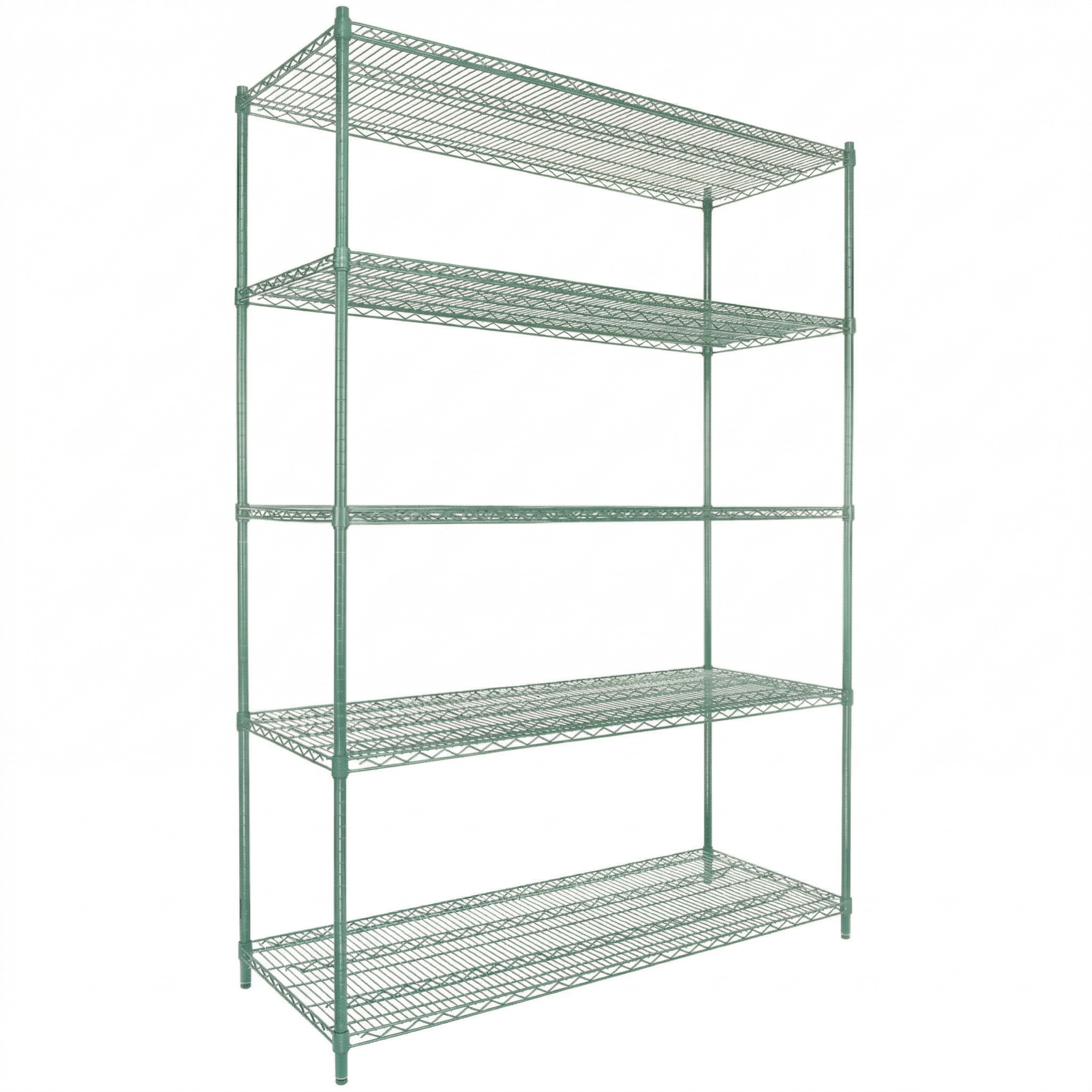60" x 24" Epoxy 5-Shelf Commercial Wire Shelving Kit Kit with 74" Posts, NSF