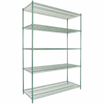 60" x 24" Epoxy 5-Shelf Commercial Wire Shelving Kit Kit with 74" Posts, NSF