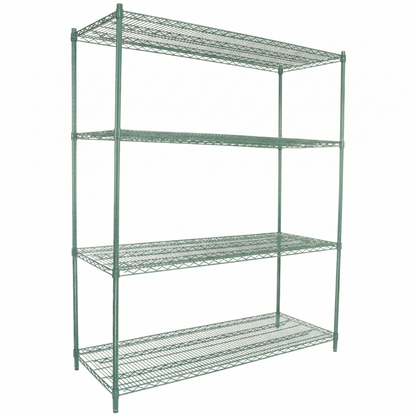 60" x 24" Epoxy 4-Shelf Commercial Wire Shelving Kit Kit with 86" Posts, NSF