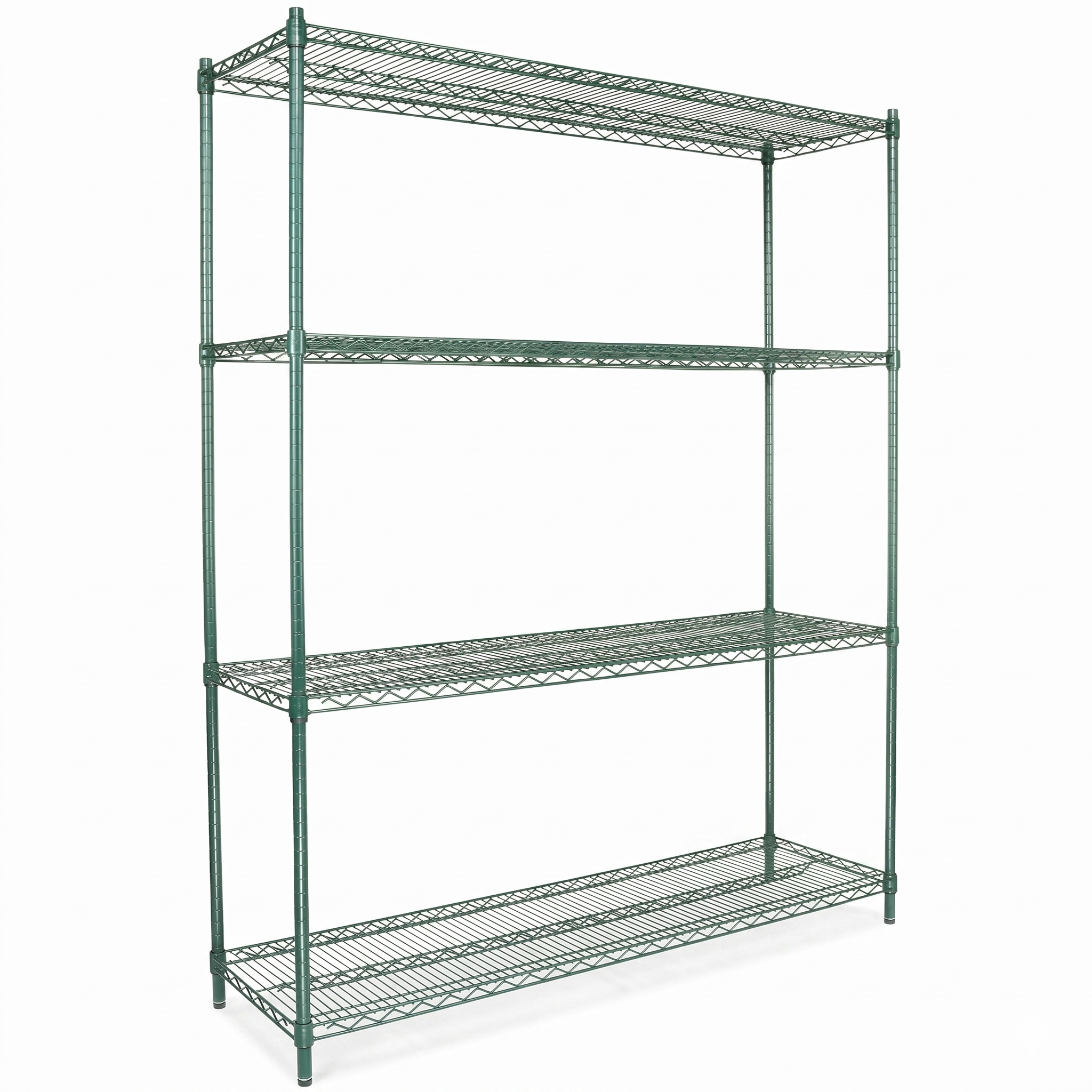 60" x 18" Epoxy 4-Shelf Commercial Wire Shelving Kit Kit with 74" Posts, NSF