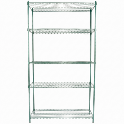48" x 18" Epoxy 5-Shelf Commercial Wire Shelving Kit Kit with 86" Posts, NSF