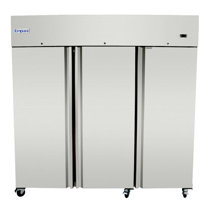 81" Commercial Stainless Steel 3 Door Reach-In Freezer