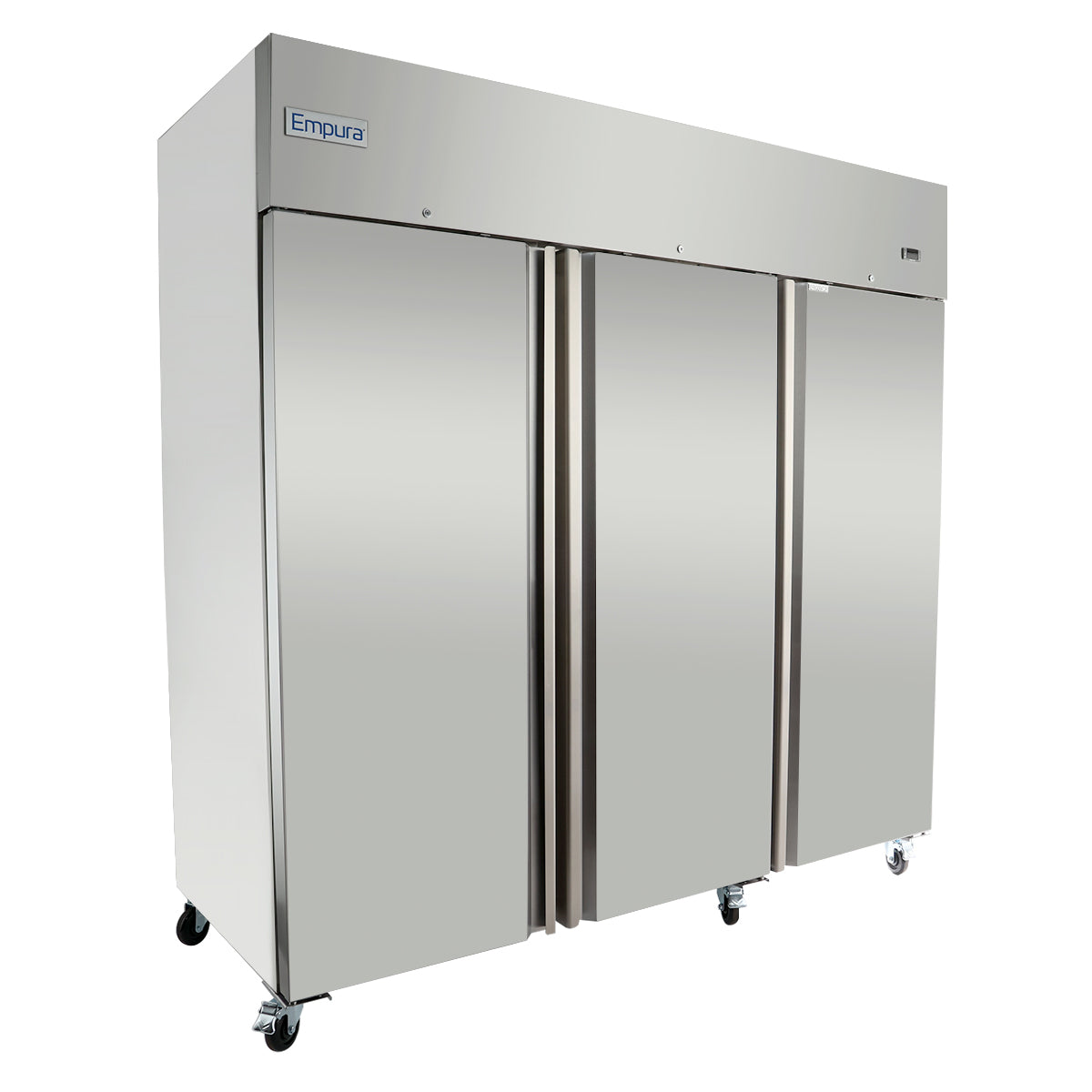 81" Commercial Stainless Steel 3 Door Reach-In Freezer