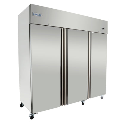 81" Commercial Stainless Steel 3 Door Reach-In Freezer