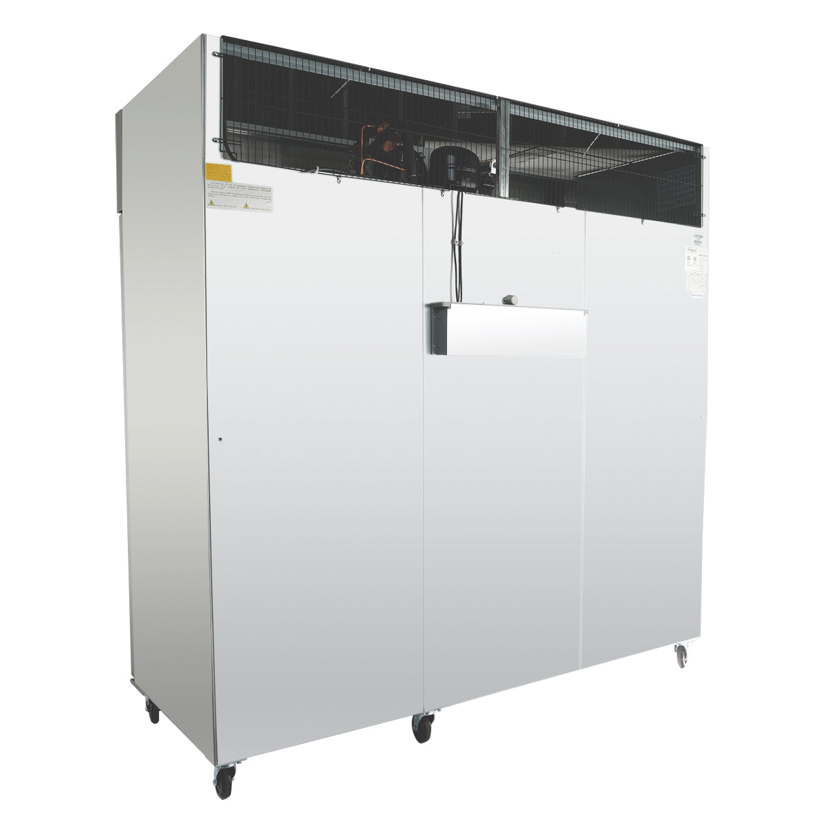 81" Commercial Stainless Steel 3 Door Reach-In Freezer