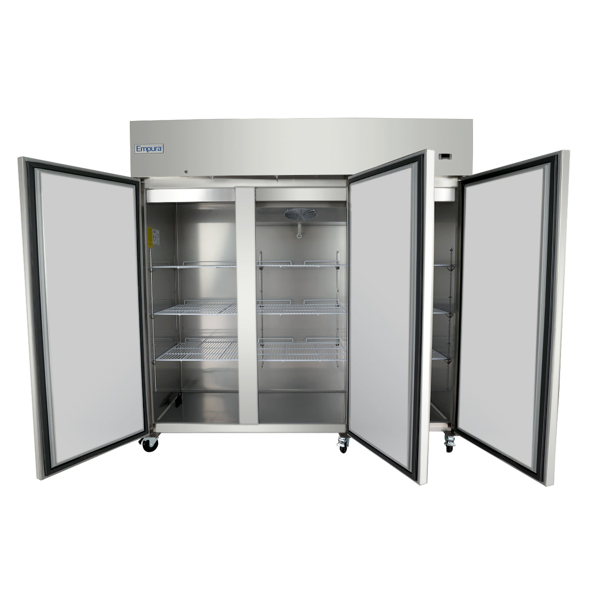 81" Commercial Stainless Steel 3 Door Reach-In Freezer