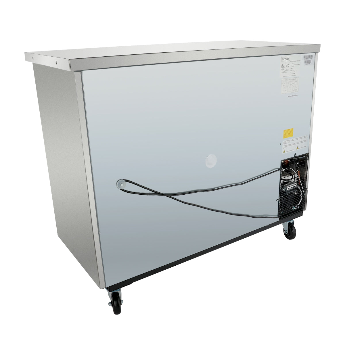 49" x 24" Swing Glass Door Stainless Steel Commercial Back Bar Refrigerator