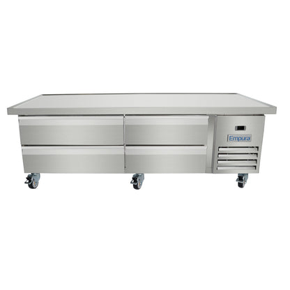 76" 4 Drawer Refrigerated Commercial Chef Base - 6" Depth Pan