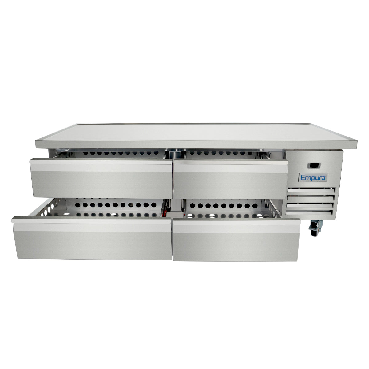 76" 4 Drawer Refrigerated Commercial Chef Base - 6" Depth Pan