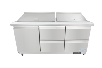 72" 4 Drawer Commercial Mega Top Refrigerated Sandwich and Salad Prep Table