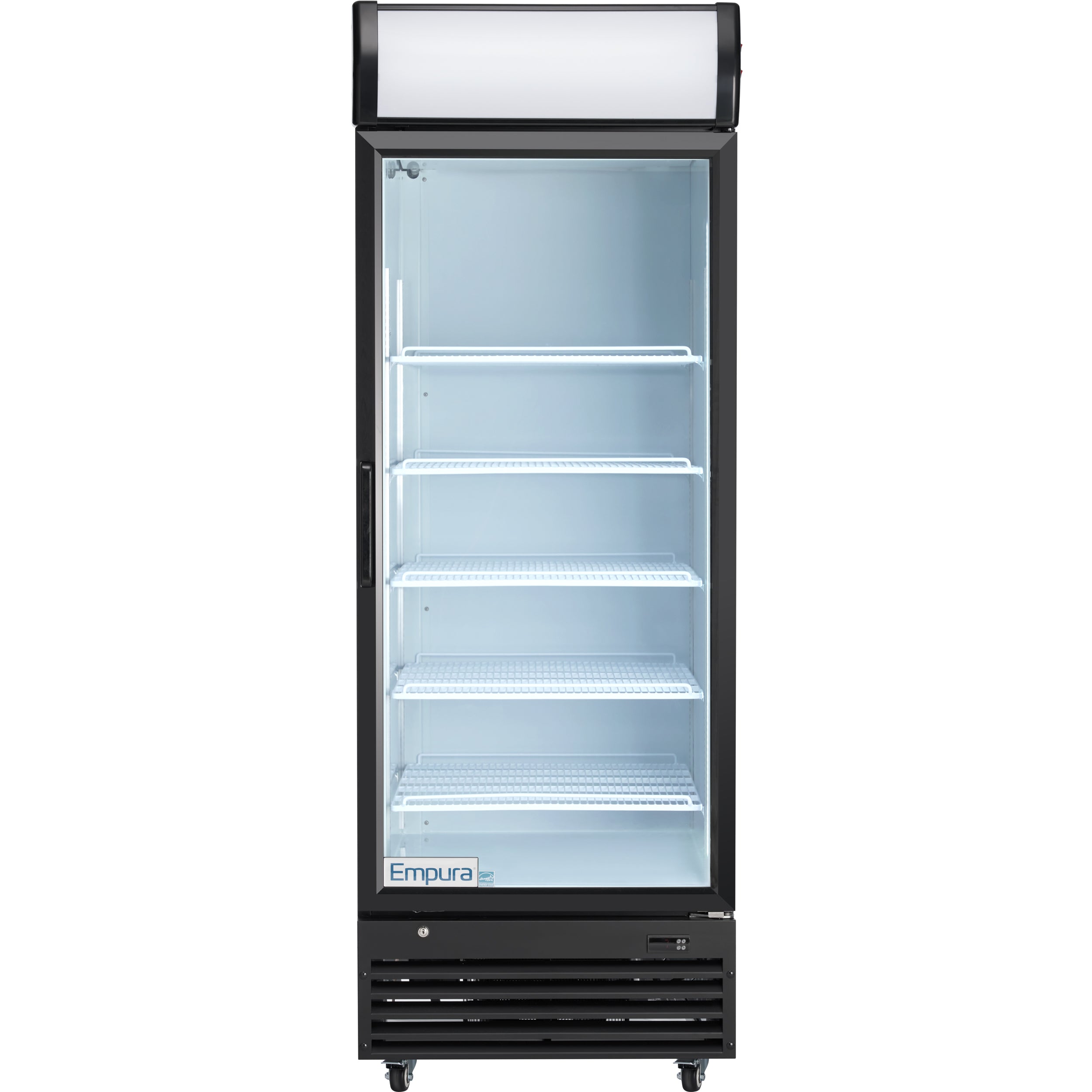 28" Black Swing Commercial Glass Door Merchandiser Refrigerator - 21 cu ft
