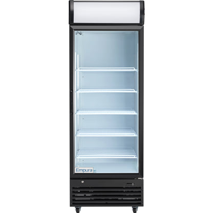28" Black Swing Commercial Glass Door Merchandiser Refrigerator - 21 cu ft