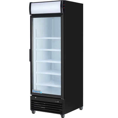 28" Black Swing Commercial Glass Door Merchandiser Refrigerator - 21 cu ft