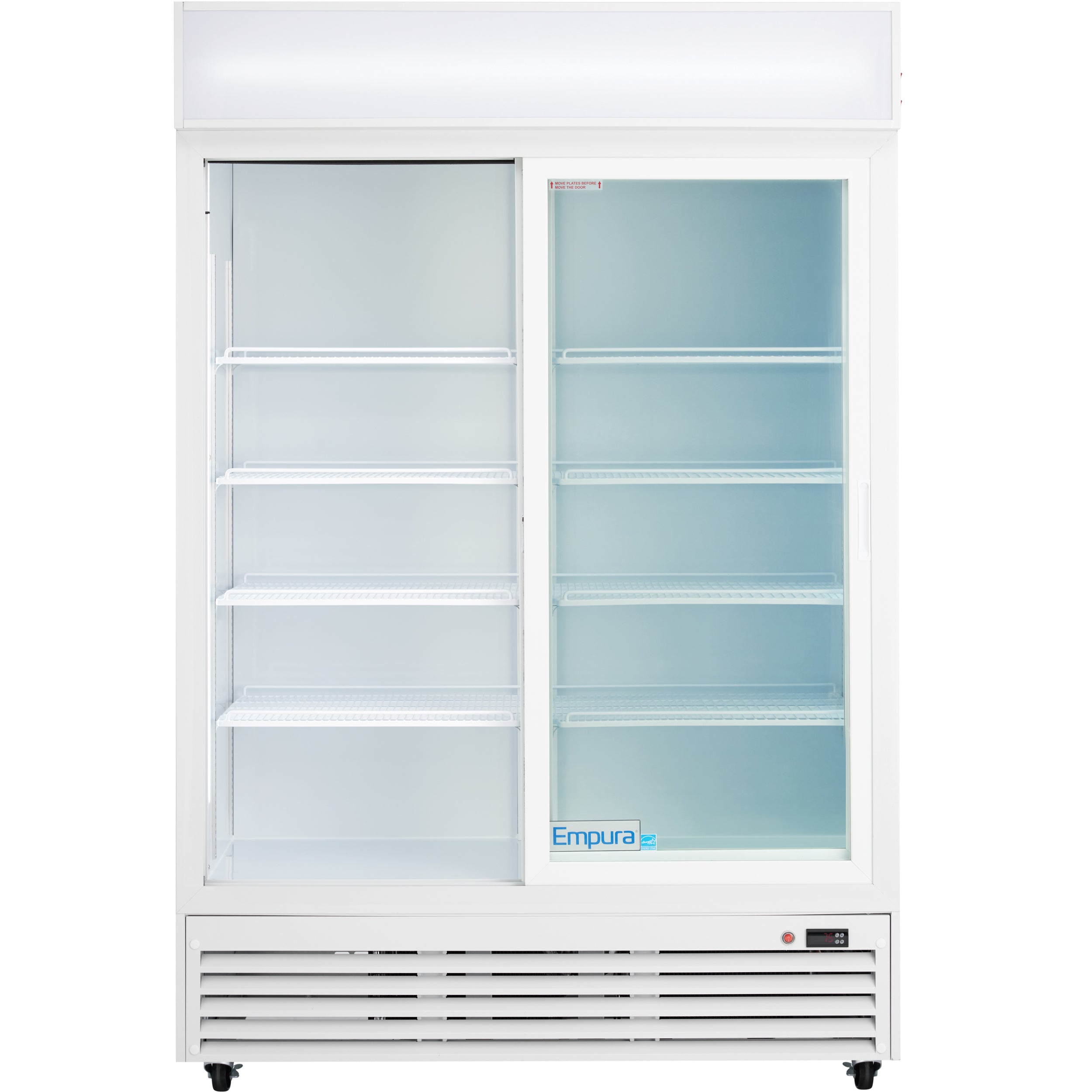 52" White Sliding Commercial Glass Door Merchandiser Refrigerator - 42 cu ft