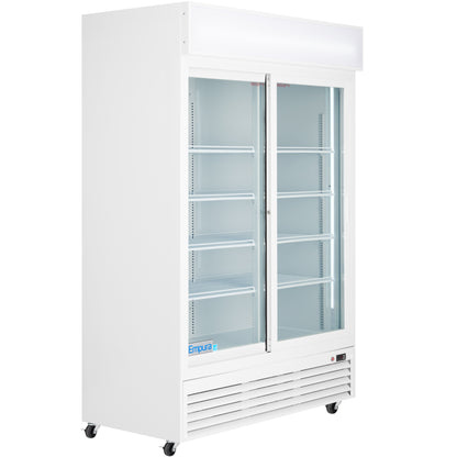 52" White Sliding Commercial Glass Door Merchandiser Refrigerator - 42 cu ft