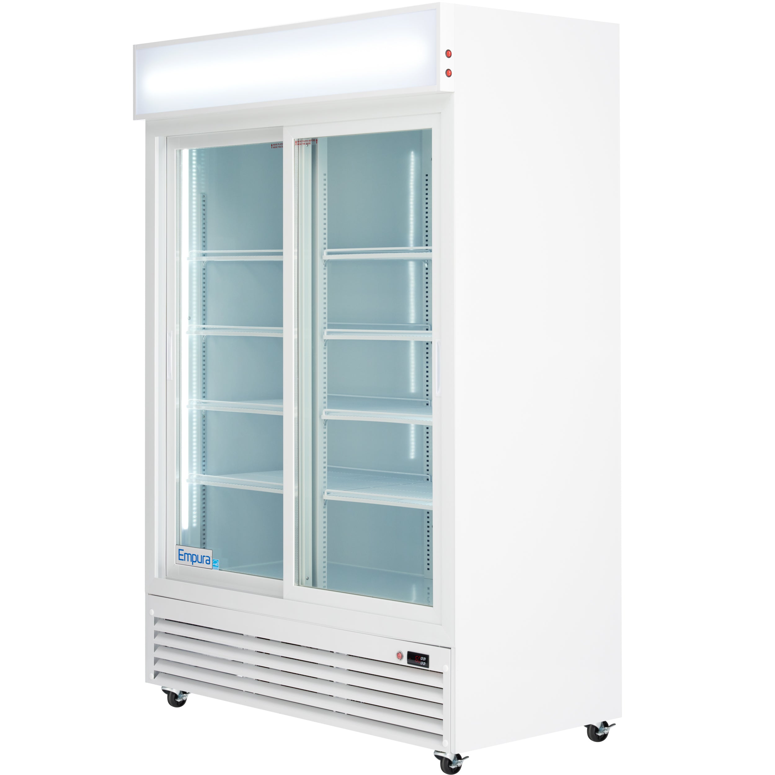 52" White Sliding Commercial Glass Door Merchandiser Refrigerator - 42 cu ft