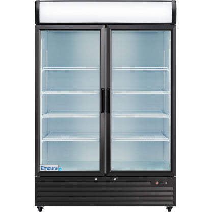 52" Black Swing Commercial Glass Door Merchandiser Refrigerator - 48 cu ft