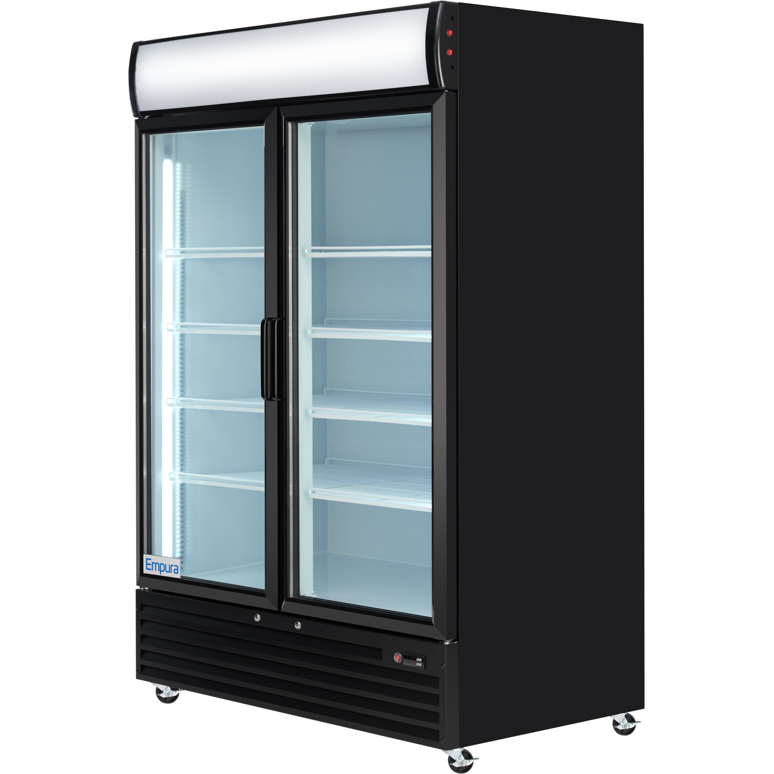 52" Black Swing Commercial Glass Door Merchandiser Refrigerator - 48 cu ft