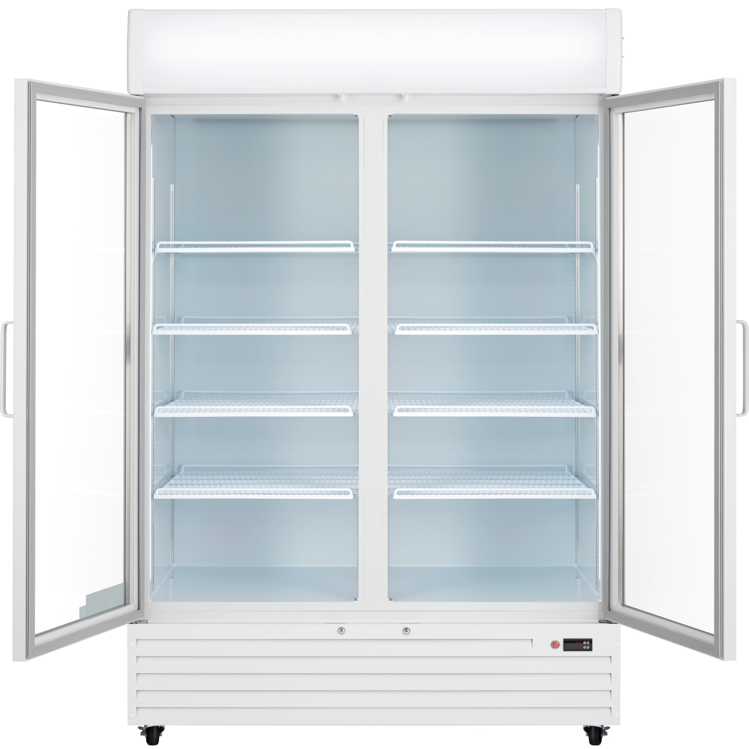 52" White Swing Commercial Glass Door Merchandiser Refrigerator - 48 cu ft