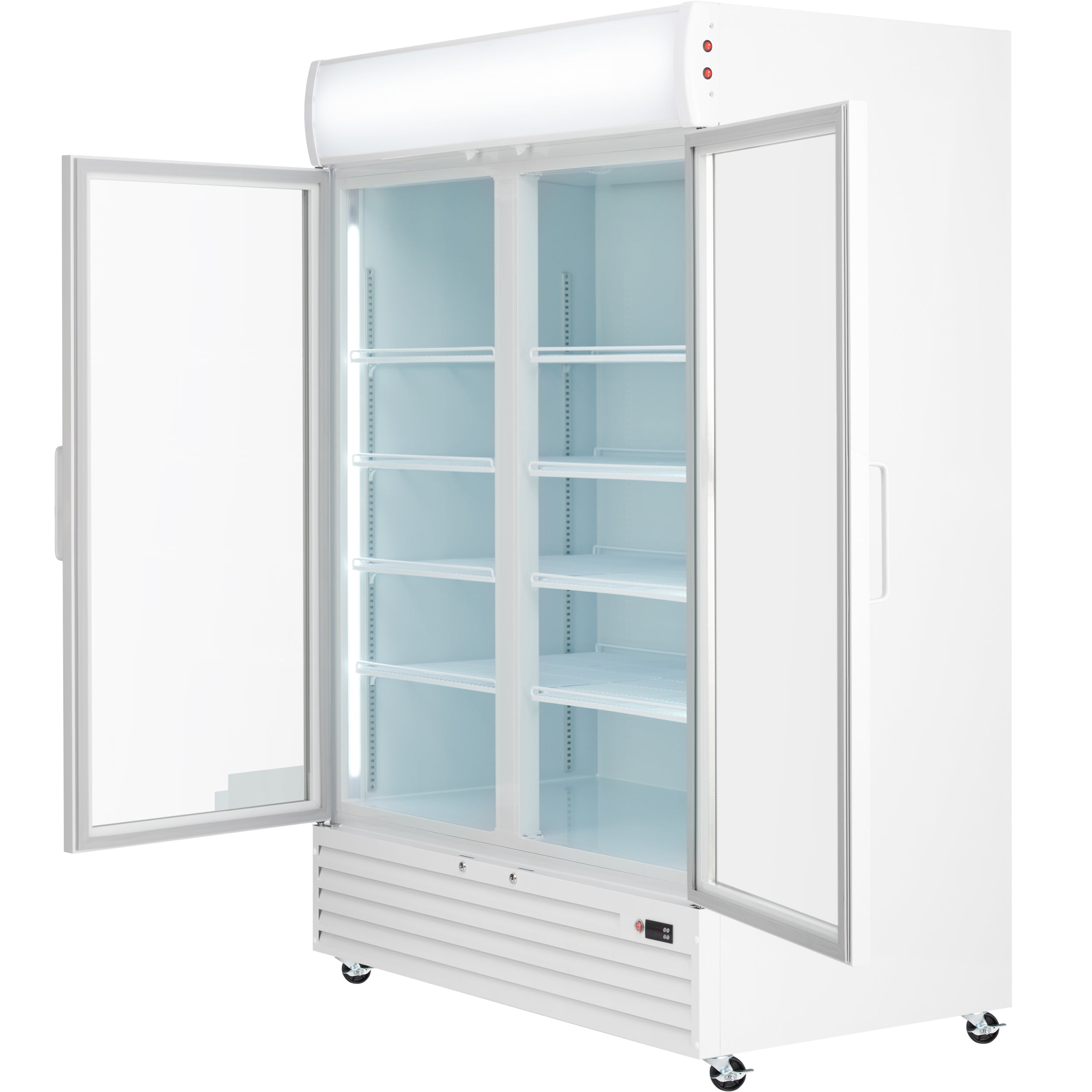 52" White Swing Commercial Glass Door Merchandiser Refrigerator - 48 cu ft