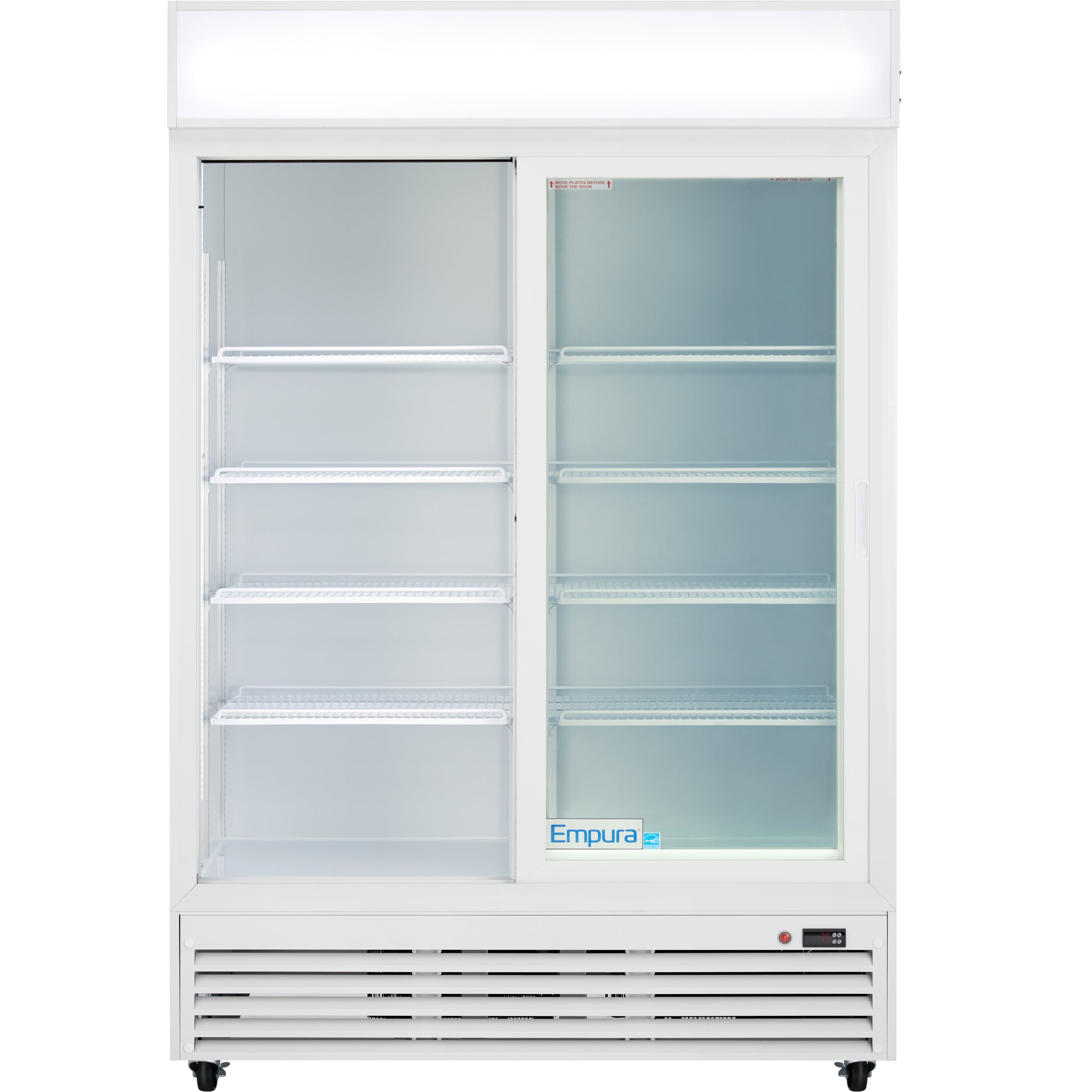 52" White Sliding Commercial Glass Door Merchandiser Refrigerator - 48 cu ft