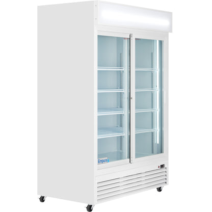 52" White Sliding Commercial Glass Door Merchandiser Refrigerator - 48 cu ft