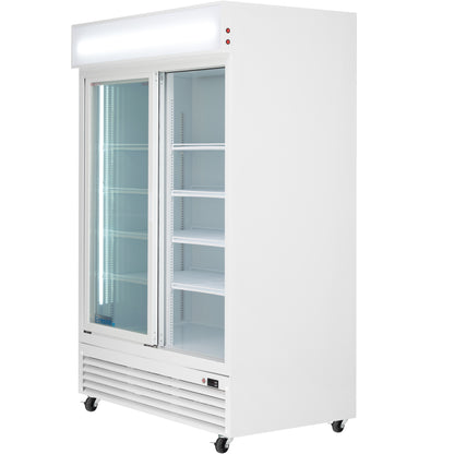 52" White Sliding Commercial Glass Door Merchandiser Refrigerator - 48 cu ft