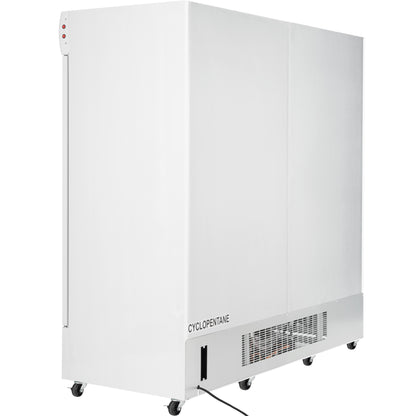 78" White Swing Commercial Glass Door Merchandiser Refrigerator - 67 cu ft