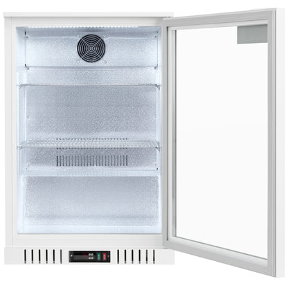 24" Countertop White Swing Commercial Glass Door Merchandiser Refrigerator - 5 cu ft