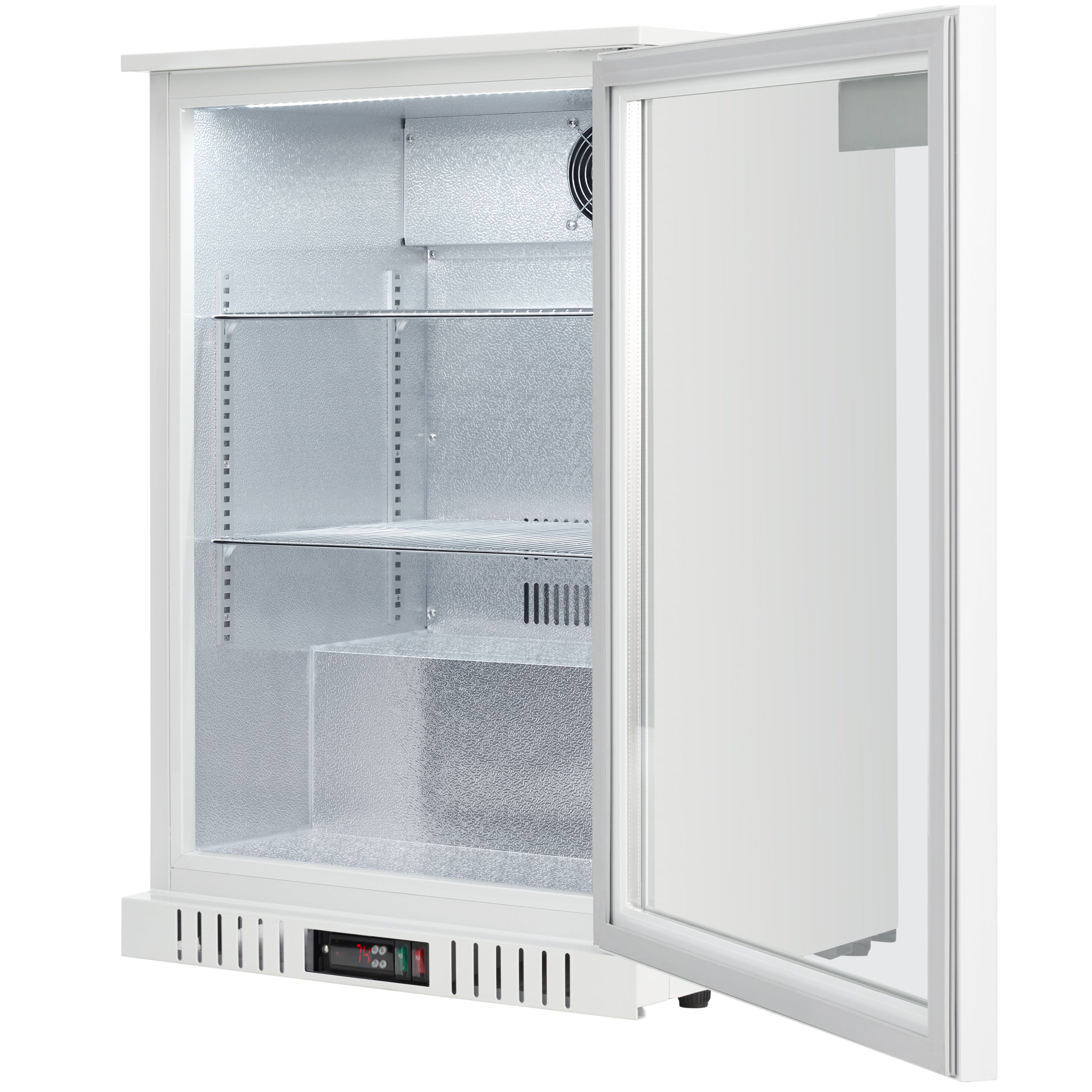 24" Countertop White Swing Commercial Glass Door Merchandiser Refrigerator - 5 cu ft