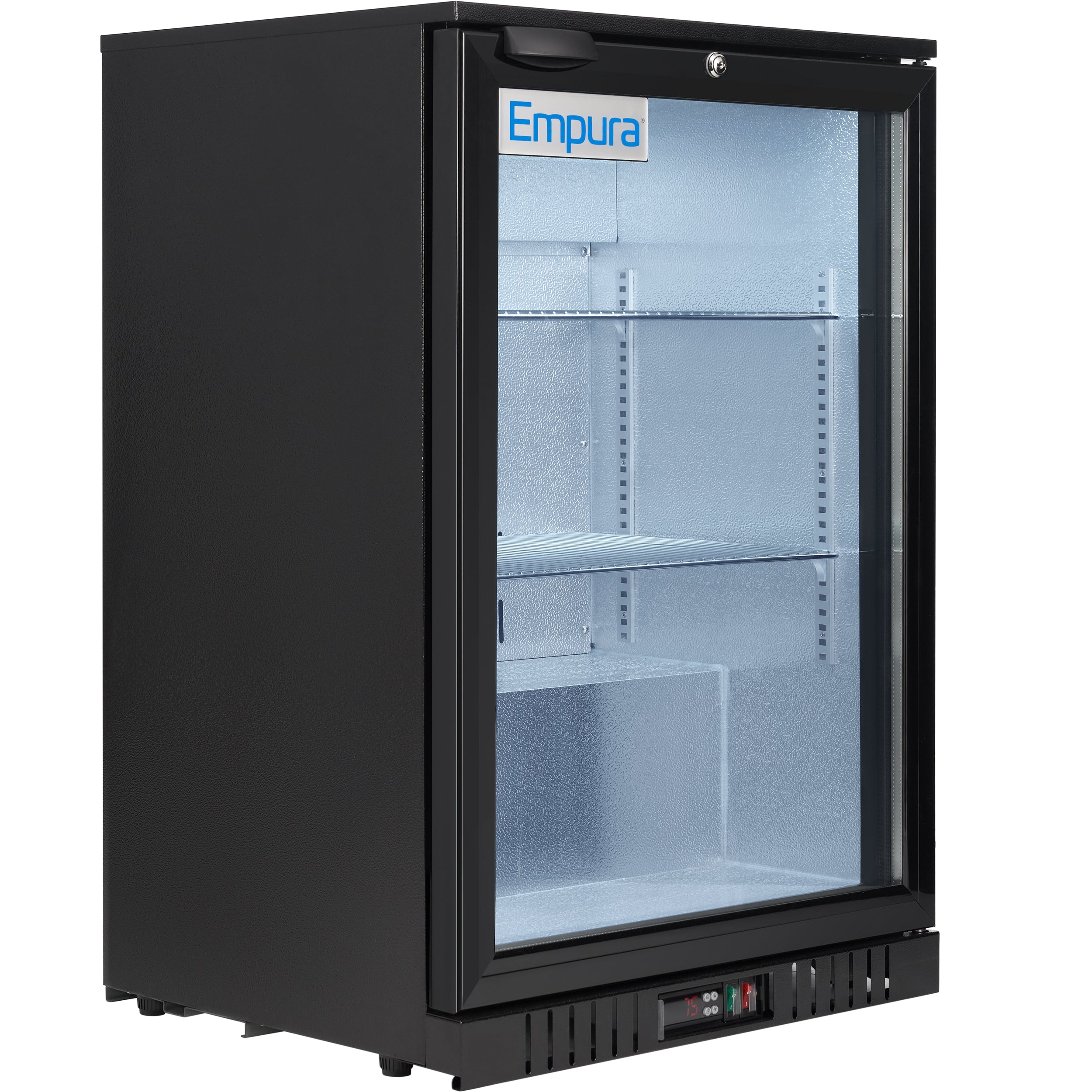 24" Countertop Black Swing Commercial Glass Door Merchandiser Refrigerator - 5 cu ft