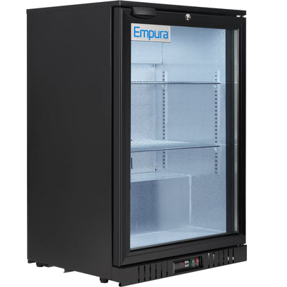 24" Countertop Black Swing Commercial Glass Door Merchandiser Refrigerator - 5 cu ft