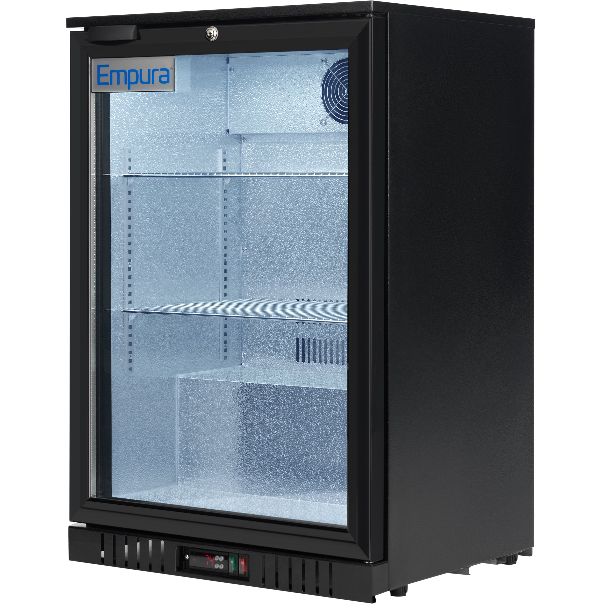 24" Countertop Black Swing Commercial Glass Door Merchandiser Refrigerator - 5 cu ft
